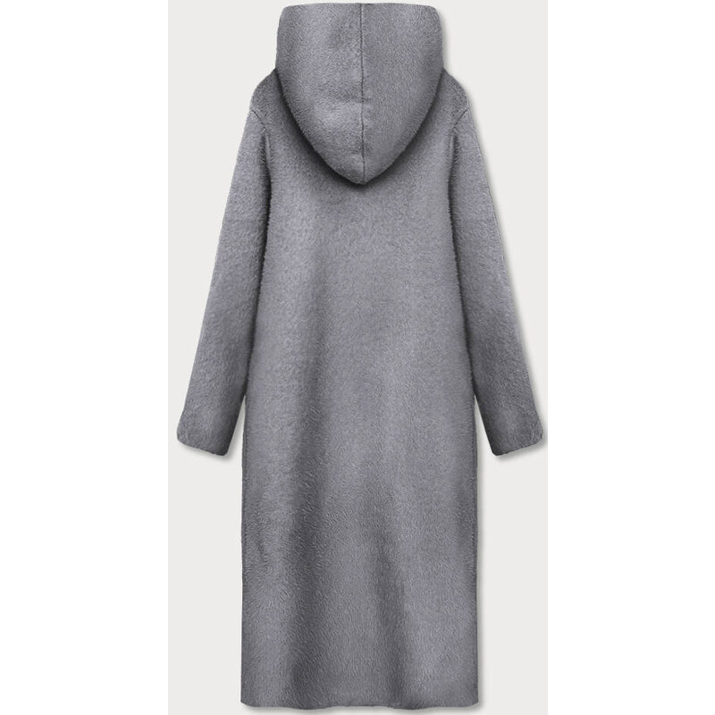 S'WEST Dlouhý šedý přehoz přes oblečení s kapucí (B6010-9)