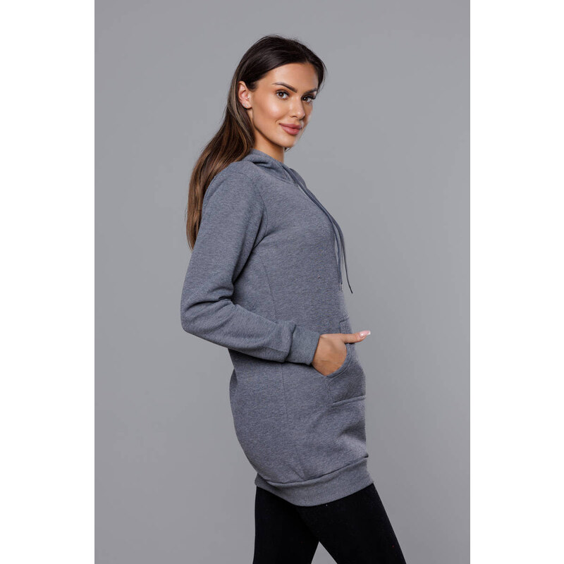 Tmavě šedá dámská klokaní mikina model 17789364 - J.STYLE