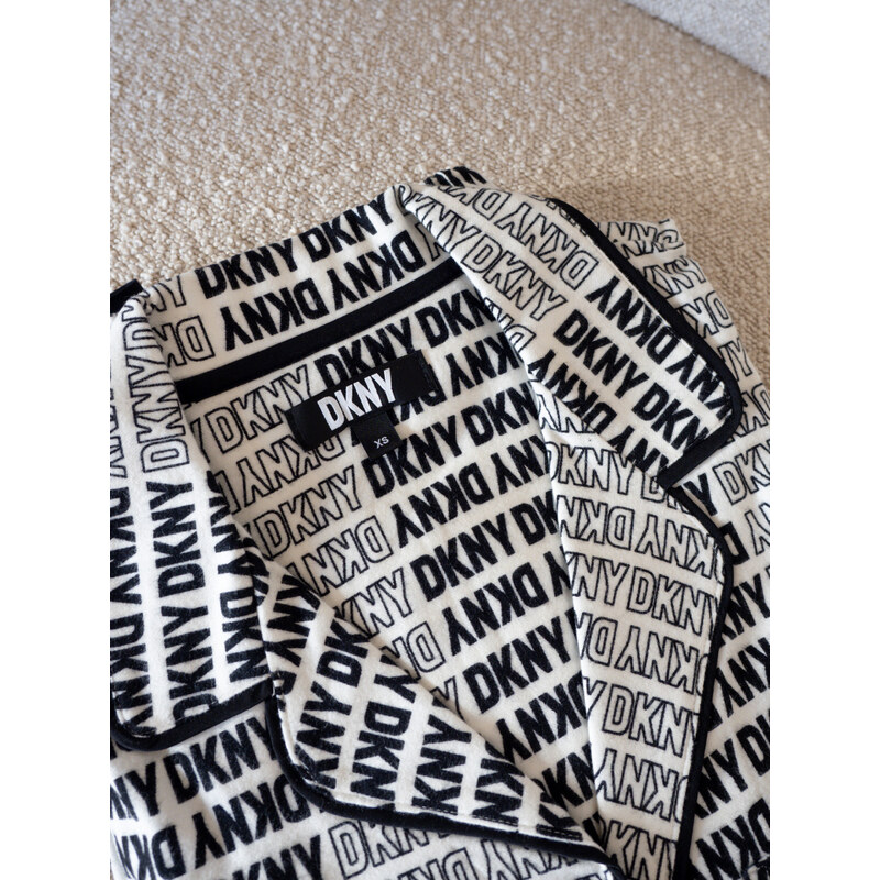 DKNY flanelové pyžamo - logo print