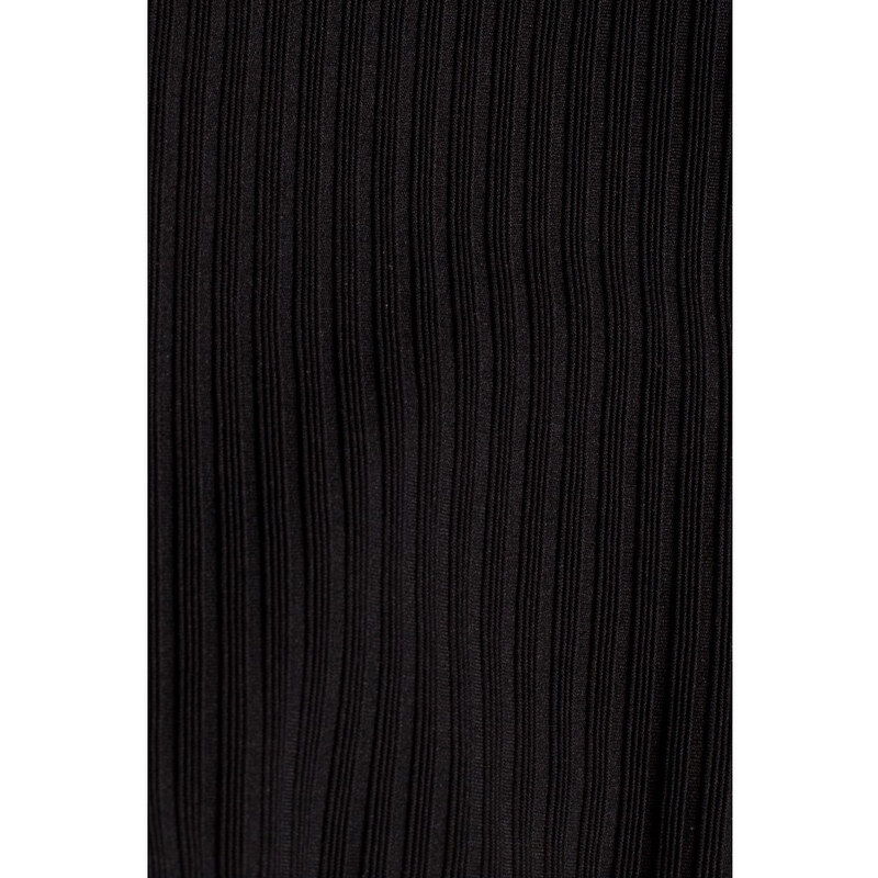M544 Maxi šaty s rozparkem na nohou - černé