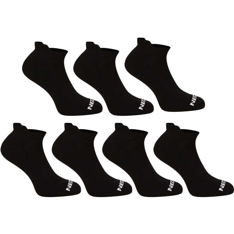 7PACK ponožky Nedeto nízké černé (7NDTPN001-brand)