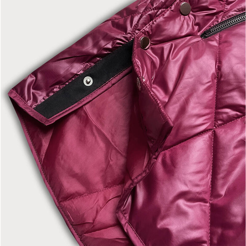 S'WEST Dámská bunda ve vínové bordó barvě s ozdobnou kapucí (B8126-74)