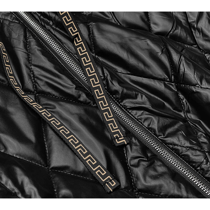 S'WEST Černá dámská bunda s ozdobným lemováním (B8097-1)