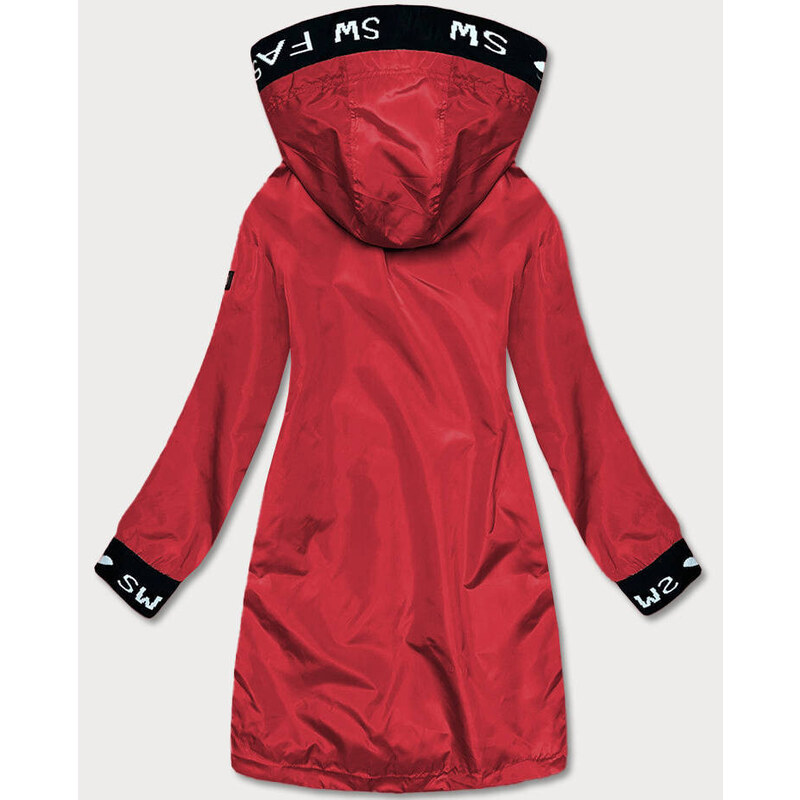 S'WEST Tenká červená dámská bunda s ozdobnou lemovkou (B8145-4)