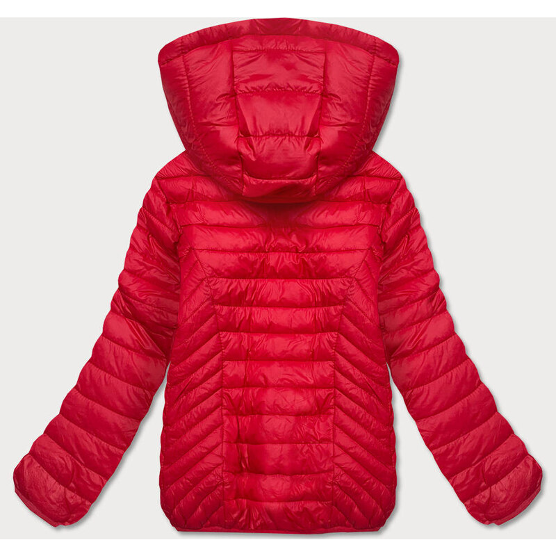 S'WEST Červená prošívaná dámská bunda s kapucí (B0124-4)