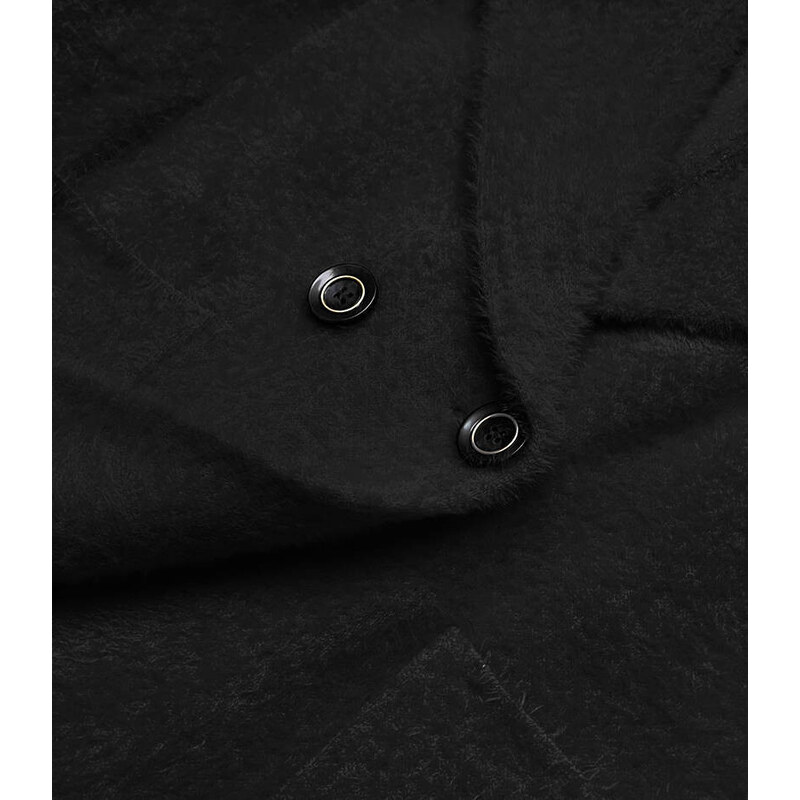MADE IN ITALY Krátký černý přehoz přes oblečení typu alpaka (CJ65)