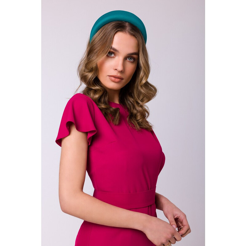 model 18360202 Plášťové šaty s páskem švestka - STYLOVE