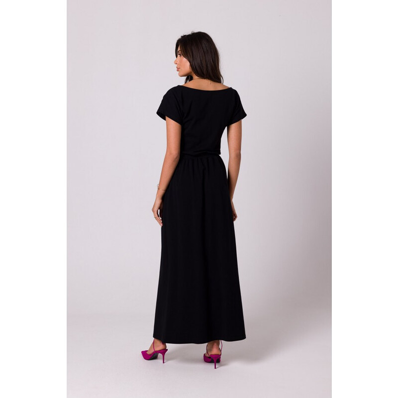 model 18407297 Maxi šaty s elastickým pasem černé - BeWear