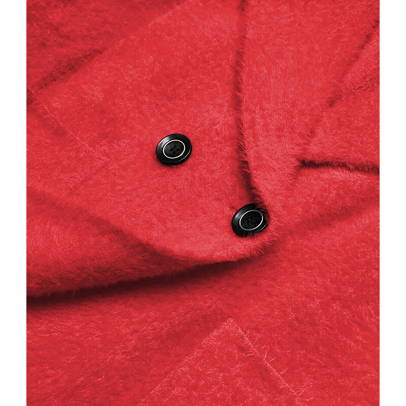 MADE IN ITALY Krátký červený přehoz přes oblečení typu alpaka (CJ65)