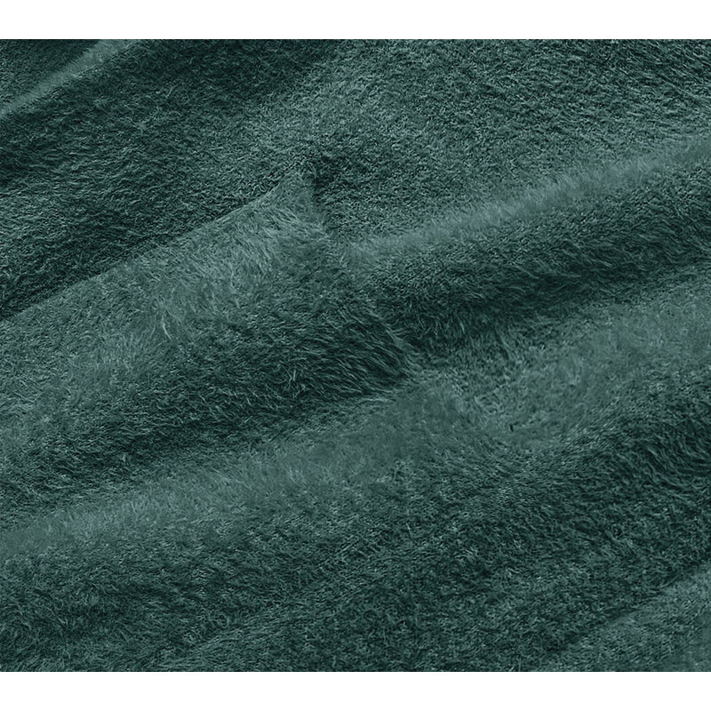 MADE IN ITALY Dlouhý vlněný přehoz přes oblečení typu alpaka v mořské barvě s kapucí (M105-1)