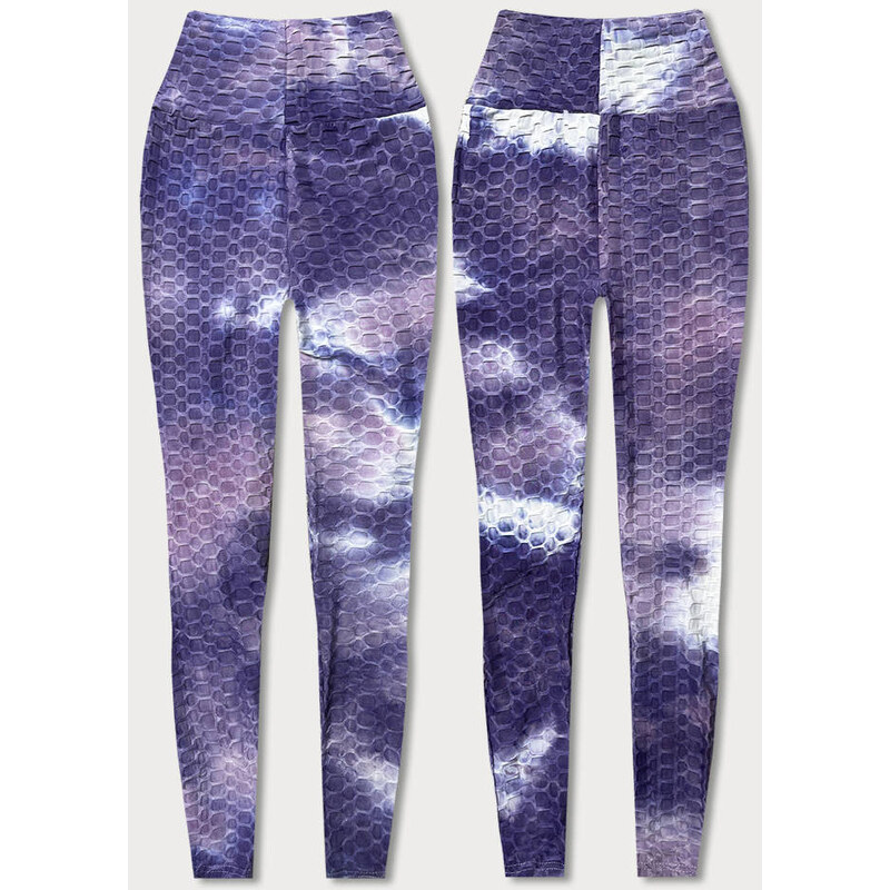 J.STYLE Fialové legíny s vázáním (YW88025)