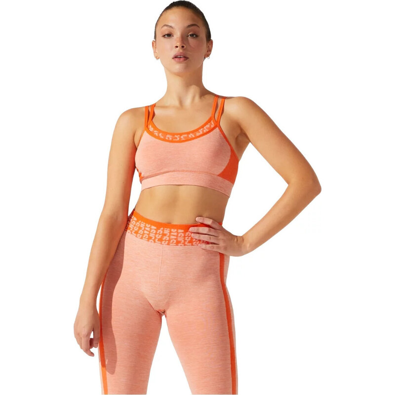 ORANŽOVÁ SPORTOVNÍ PODPRSENKA ASICS CROPPED LOGO SEAMLESS BRA