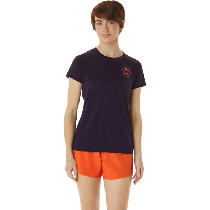 Tmavě fialové sportovní tričko ASICS Fujitrail Logo SS Top Tee