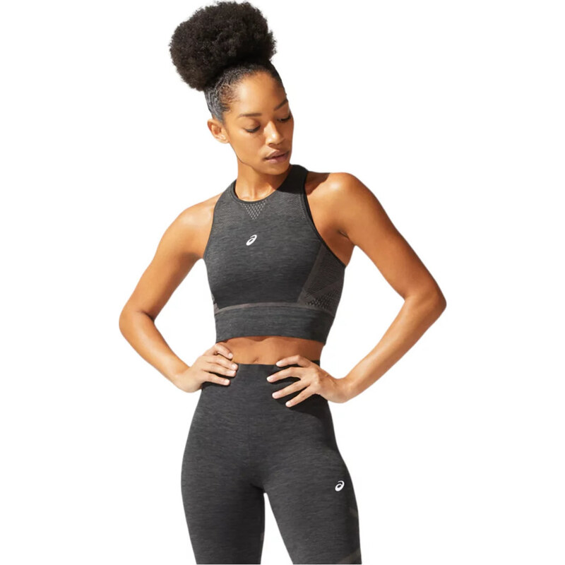 Tmavě šedý sportovní top ASICS Seamless Top 2012B915-001
