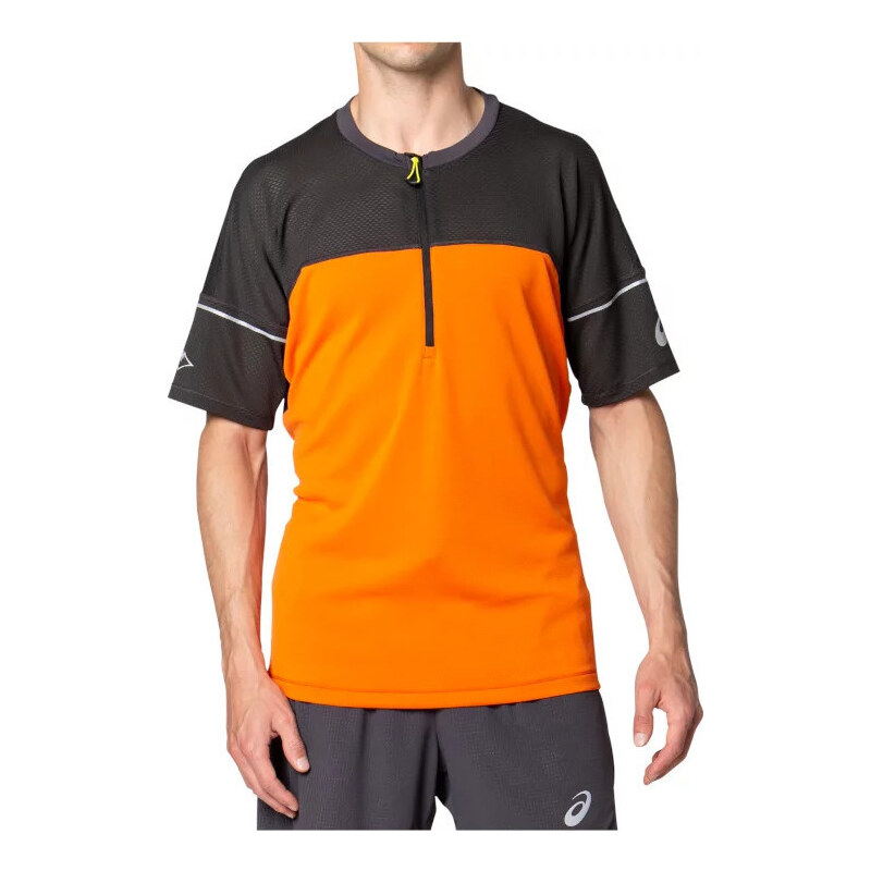 ORANŽOVO-ČERNÉ SPORTOVNÍ TRIČKO ASICS FUJITRAIL TOP TEE Oranžová