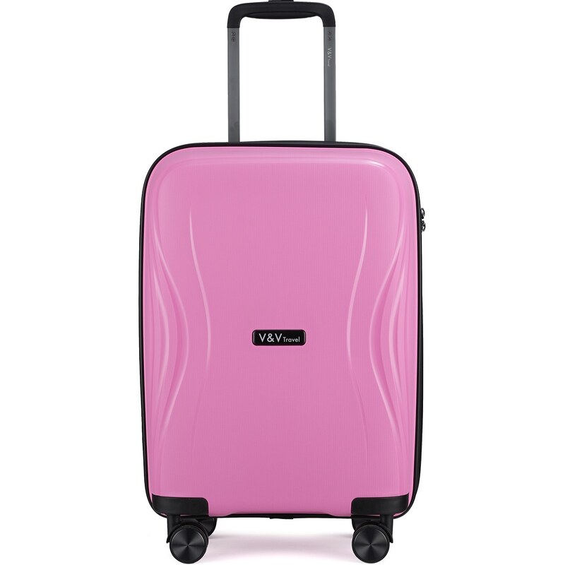 V&V TRAVEL Příruční kufr Flash Light Pink