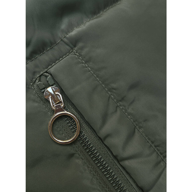 S'WEST Khaki-béžová oboustranná krátká bunda s kapucí (B8181-11046)