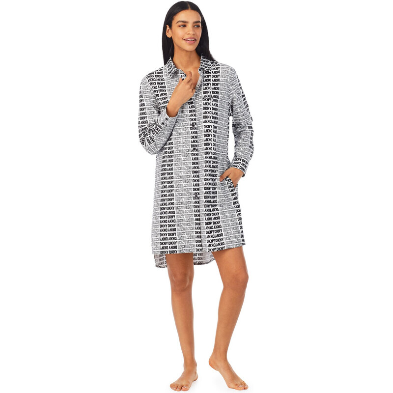 Dámská noční košile YI2322669 103 bílá s potiskem - DKNY