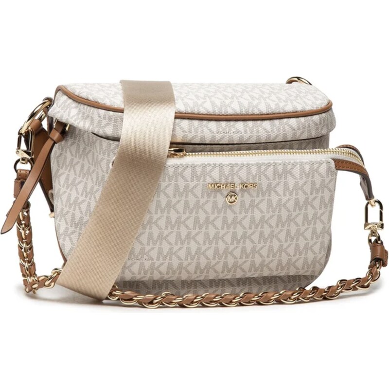 Michael Kors kabelka ledvinka Slater logo vanilla