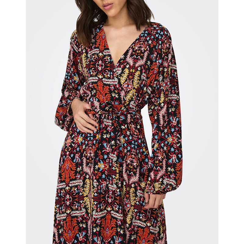 ONLY ONLCARLA LIFE L/S MIDI WRAP DRESS PTM