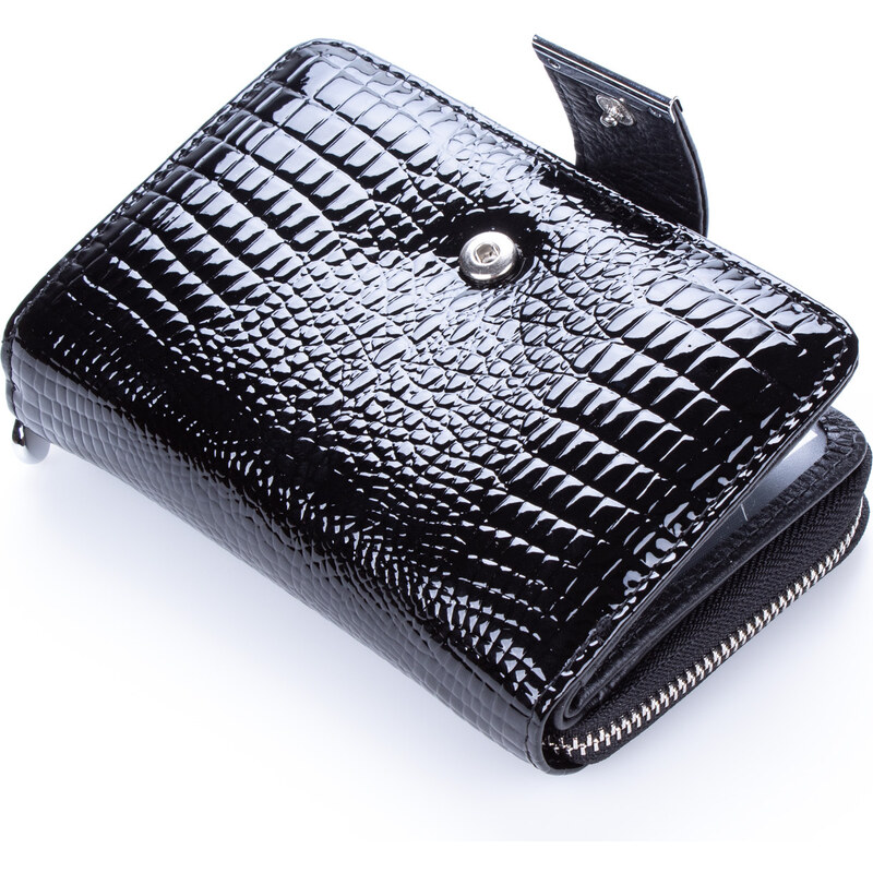 Jennifer Jones Malá dámská kožená peněženka černá 5198-2