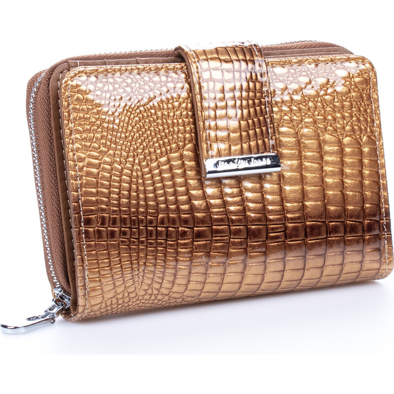 Jennifer Jones Malá dámská kožená peněženka zlatá 5198-2