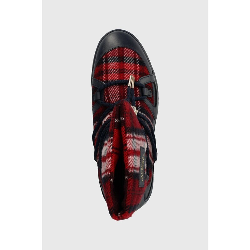 Sněhule Tommy Hilfiger TARTAN SNOWBOOT tmavomodrá barva, FW0FW07612