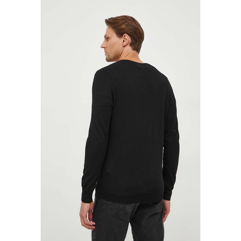 Vlněný svetr Polo Ralph Lauren pánský, černá barva, lehký