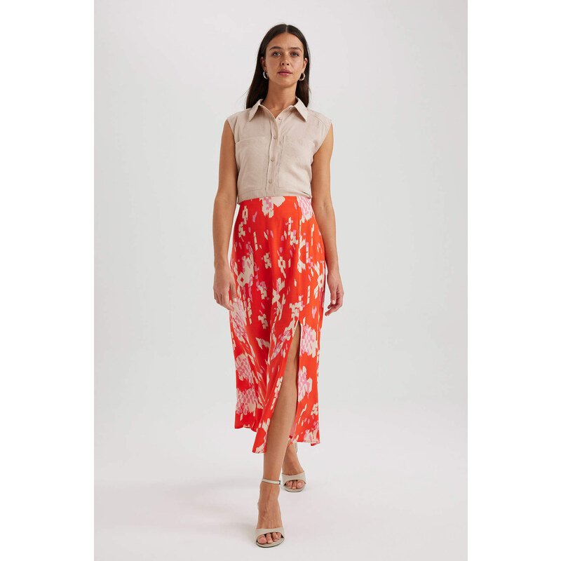 DEFACTO A Cut Flower Normal Waist Midi Skirt