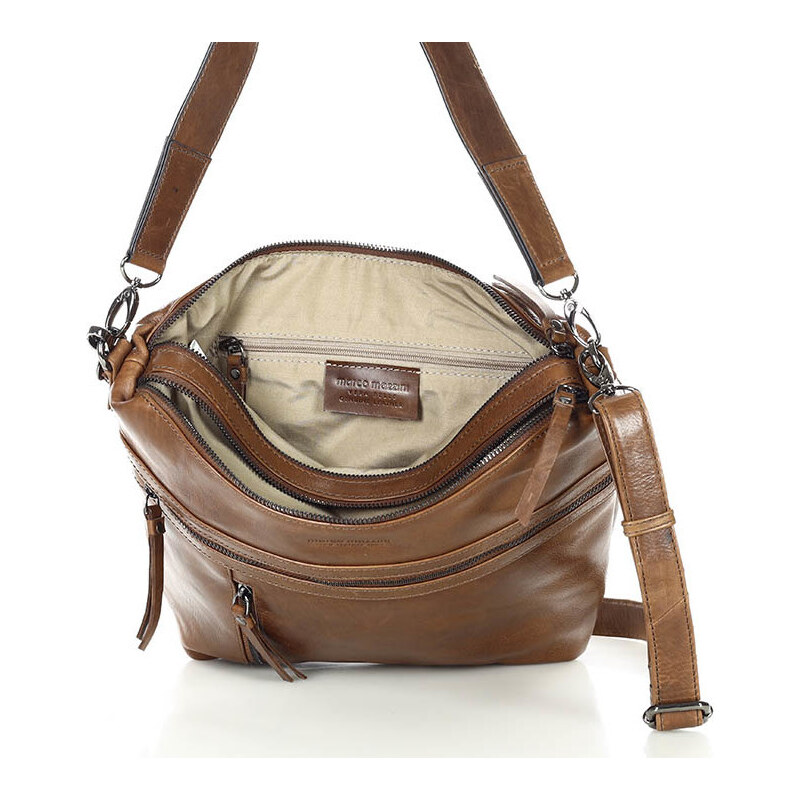 MARCO MAZZINI HNĚDÁ CROSSBODY KABELKA SE ZIPY