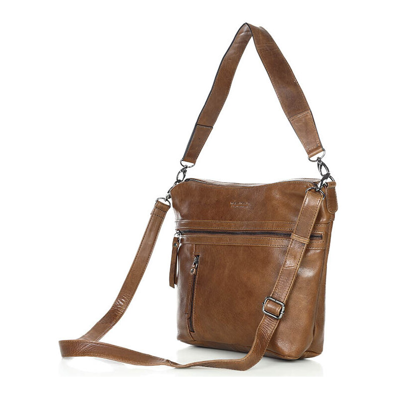 MARCO MAZZINI HNĚDÁ CROSSBODY KABELKA SE ZIPY