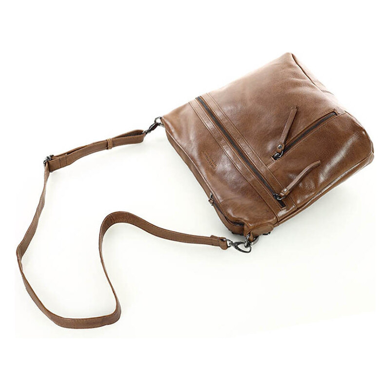 MARCO MAZZINI HNĚDÁ CROSSBODY KABELKA SE ZIPY