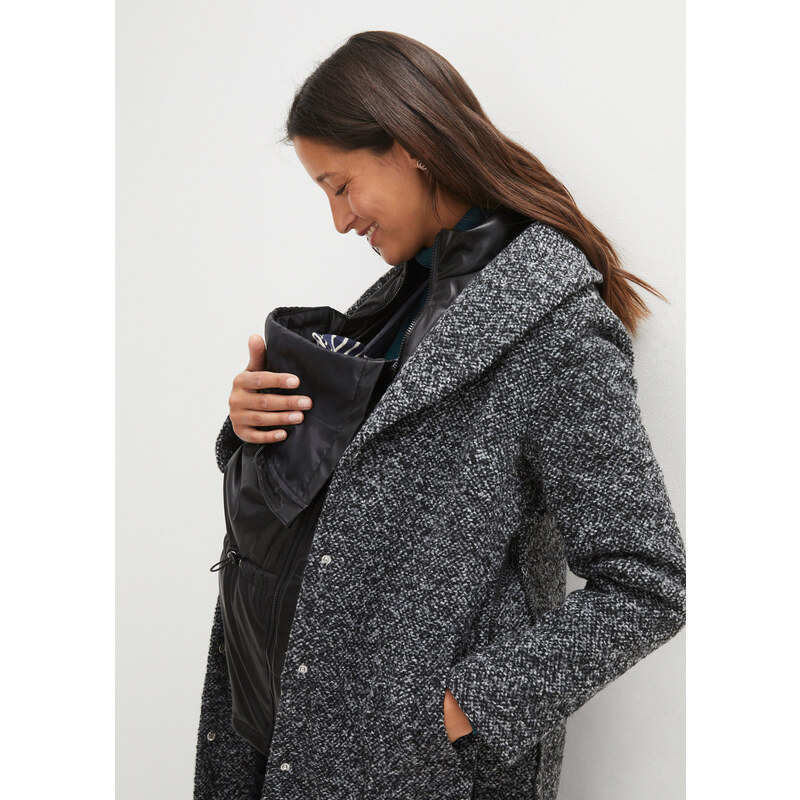 bonprix Těhotenský/nosicí kabát ve vzhledu 2 v 1 Černá