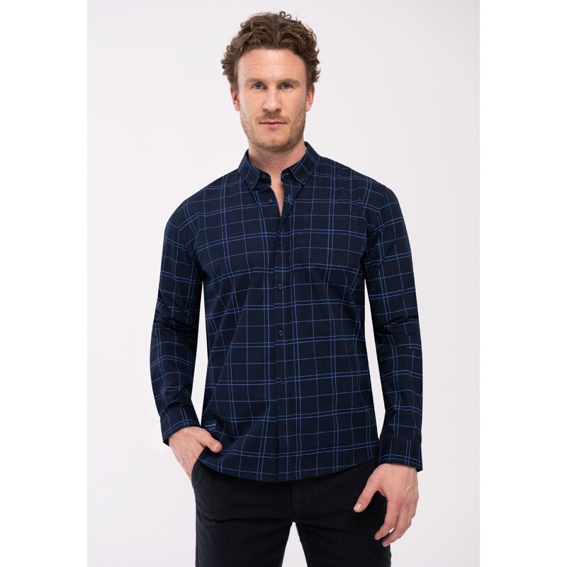 Volcano Man's Shirt K-ALTO M09024-W24 Navy Blue