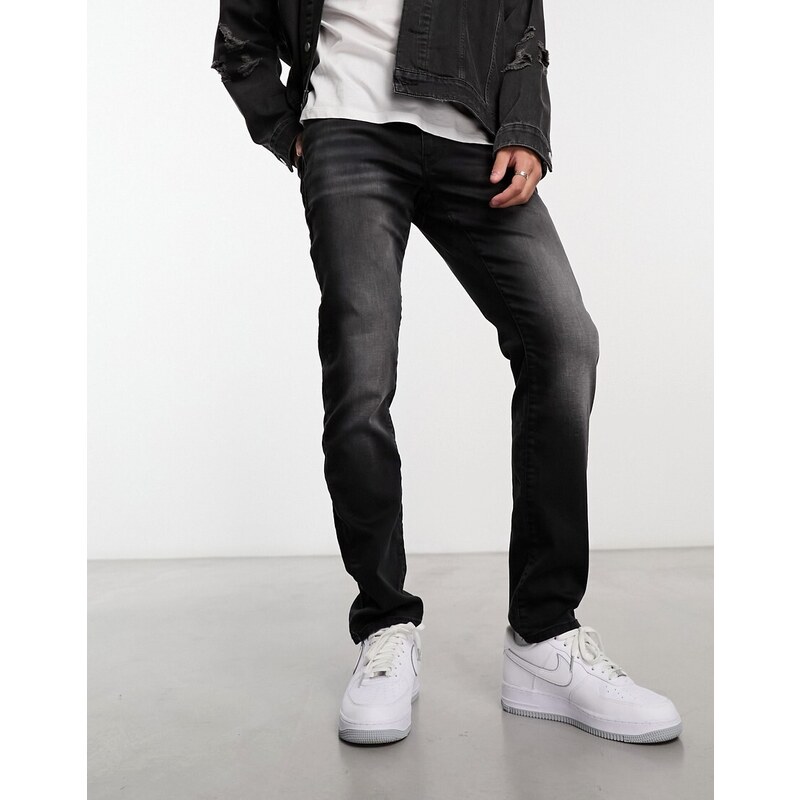 ONLY & SONS loom slim fit stretch jeans in washed black