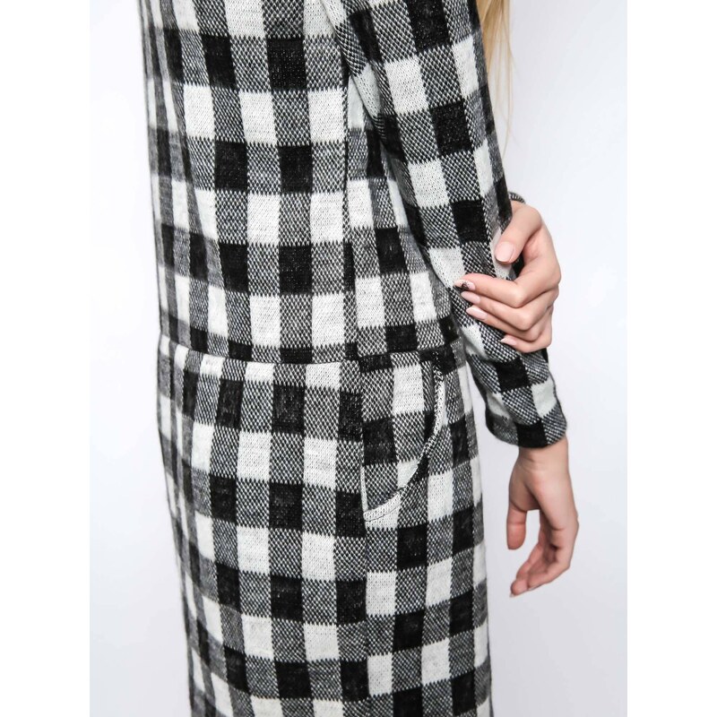 Euphory CHECKERED DRESS WHITE AND BLACK