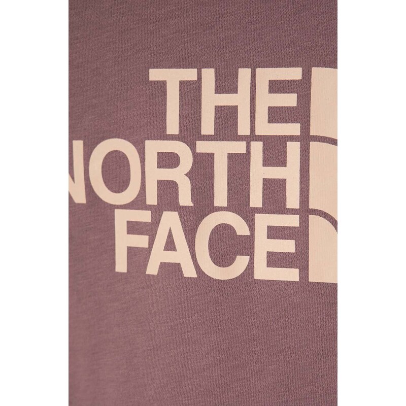 Dětské bavlněné tričko The North Face G S/S CROP EASY TEE růžová barva