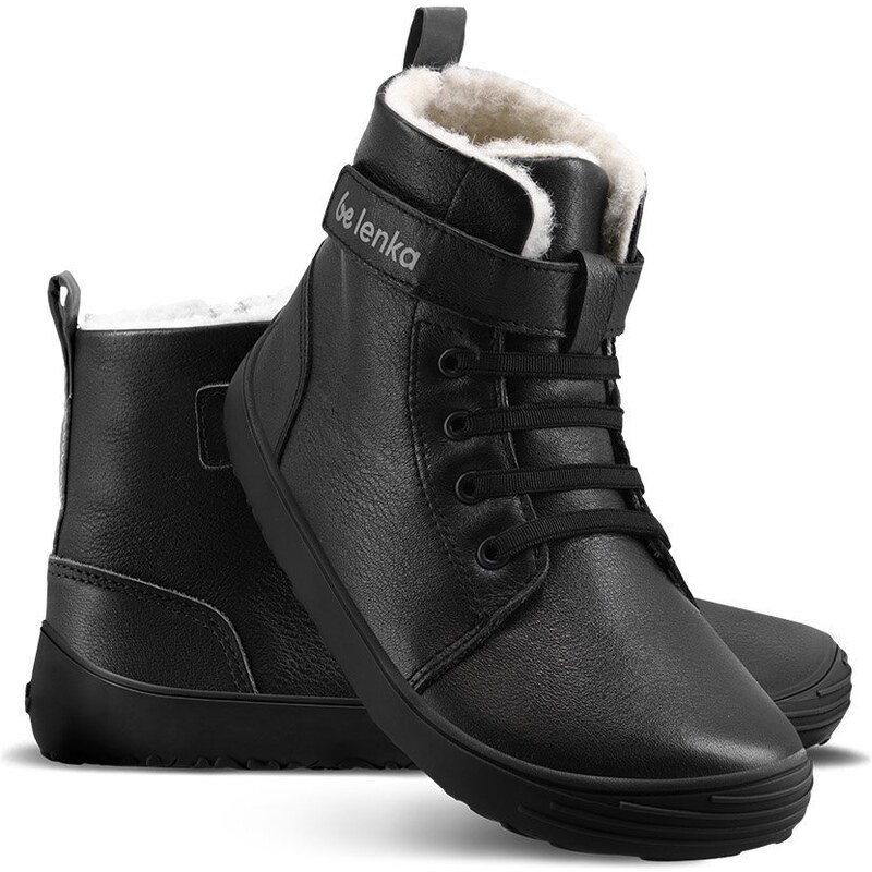 Dětské zimní barefoot boty Be Lenka Winter Kids - All Black