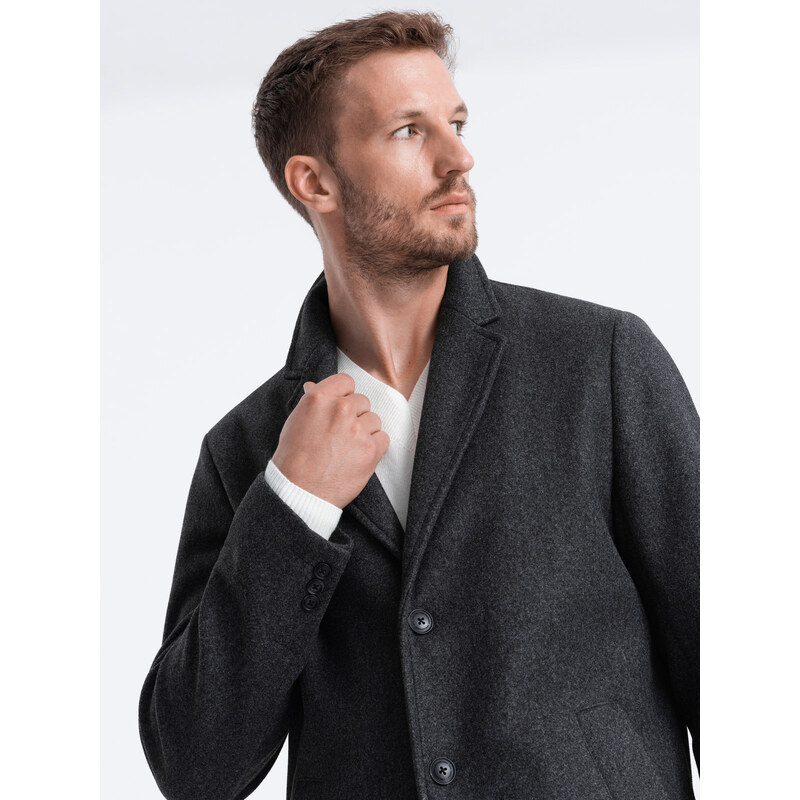 Ombre Men's lightweight single-breasted coat - graphite