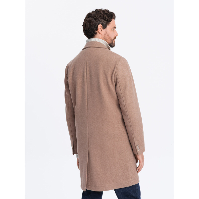 Ombre Men's lightweight single-breasted coat - beige