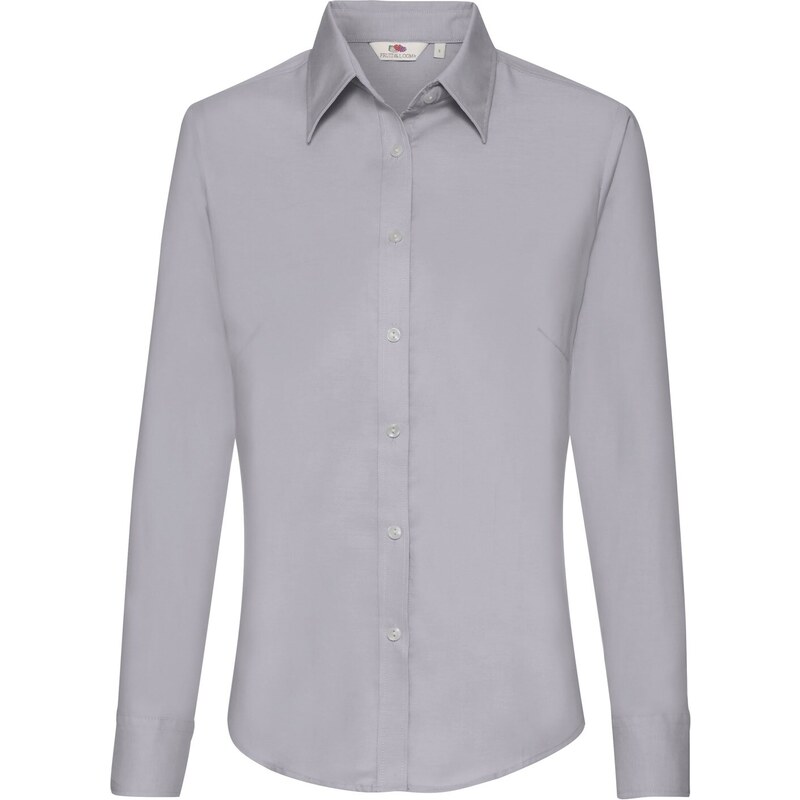 Grey lady-fit shirt Oxford Fruit Of The Loom