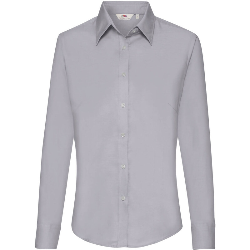 Grey lady-fit shirt Oxford Fruit Of The Loom