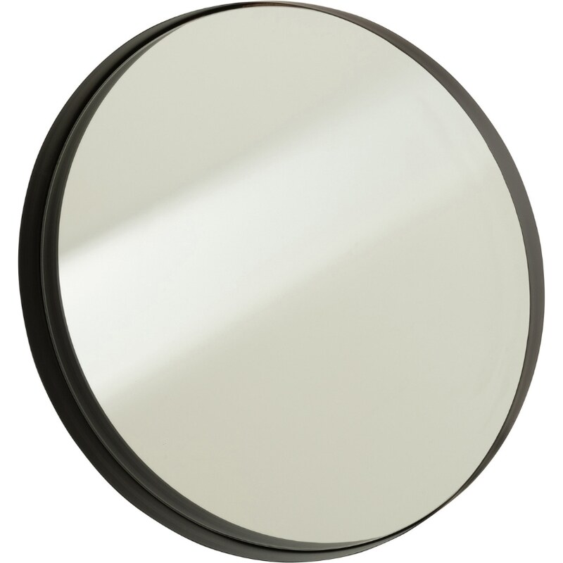 Černé kovové závěsné zrcadlo J-line Codra 50 cm