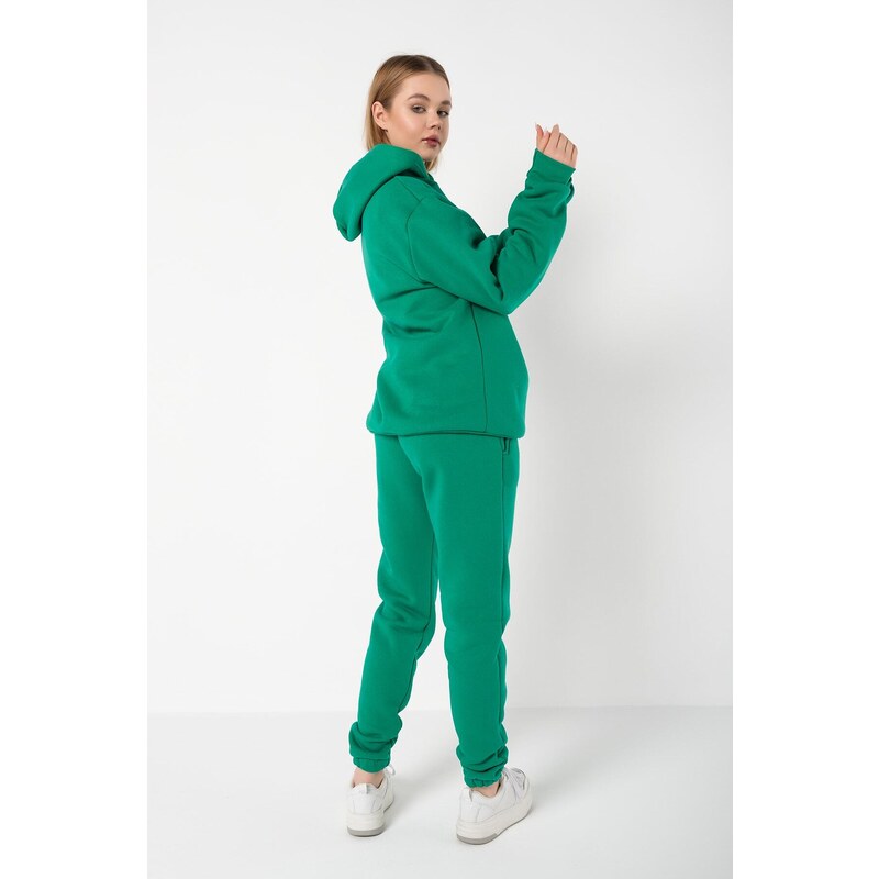 Know Women's Green California Printed Oversized No Pocket Bottoms, Tracksuits Set