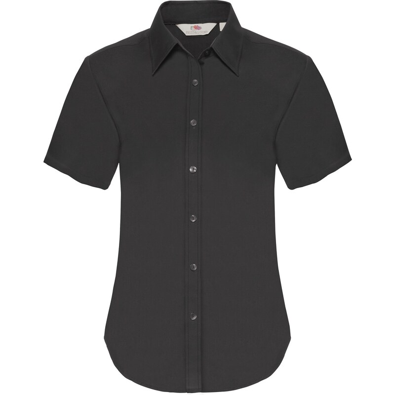 Black Poplin Shirt With Short Sleeves Fruit Of The Loom 85782893