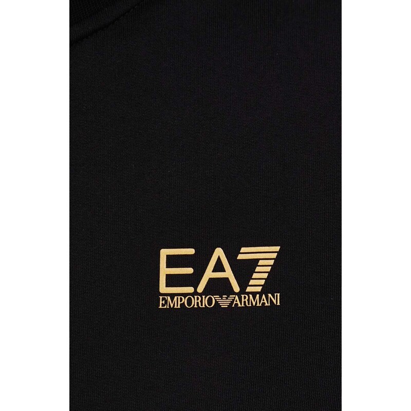 Bavlněná tepláková souprava EA7 Emporio Armani černá barva