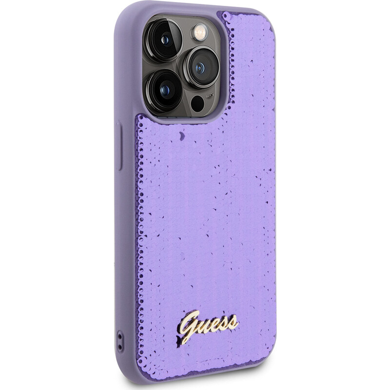 Ochranný kryt na iPhone 15 Pro MAX - Guess, Sequin Script Logo Purple