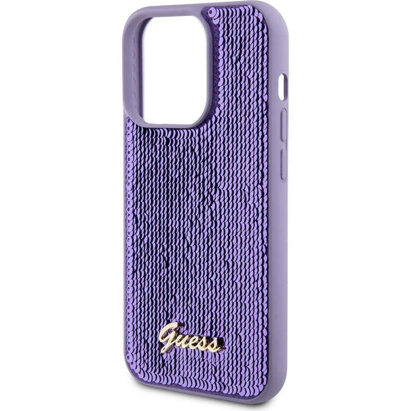 Ochranný kryt na iPhone 15 Pro MAX - Guess, Sequin Script Logo Purple