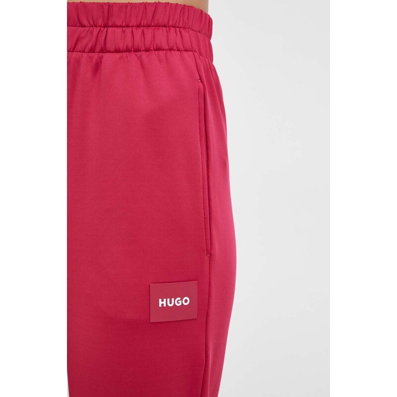 Kalhoty HUGO růžová barva