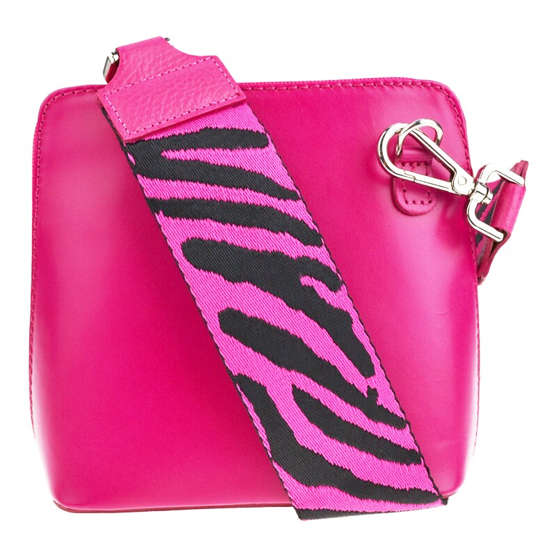 Růžová kožená italská crossbody kabelka Grana Rosa s přídavným 85787342